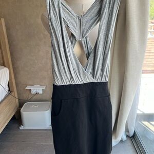 LaRok Gray and Silver Halter Sheath Dress